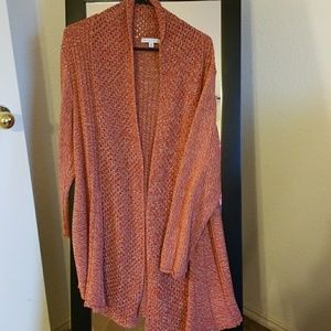 Notations thigh length knit cardigan